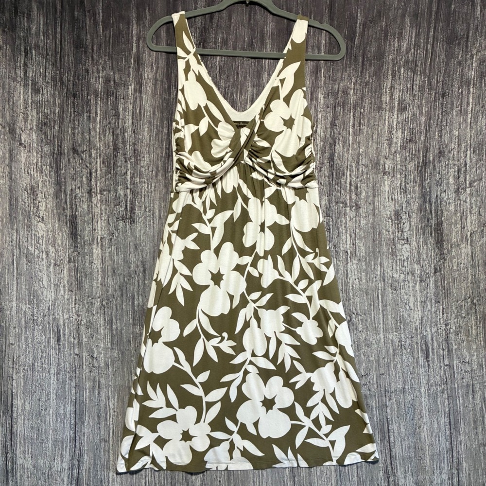 Vintage Tommy Bahama Sleeveless Dress Viscose Spandex Midi Floral Women S